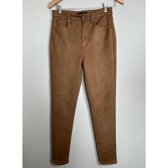 Ann Taylor Women's Faux Suede Tan Straight Leg Pants Size 4 - Picture 5 of 9
